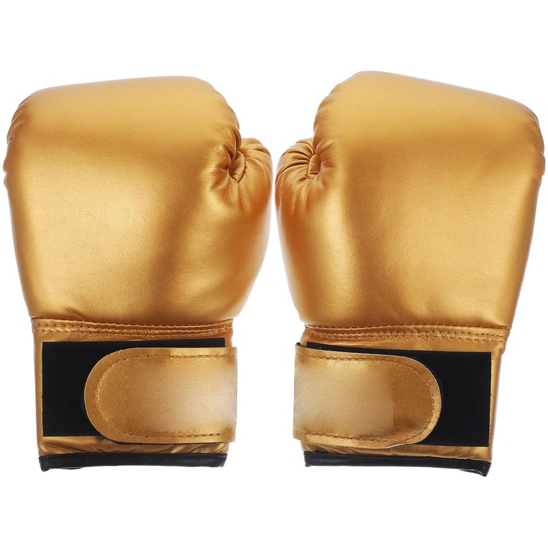 Garneck Kids Boxing Gloves Training Gloves Training Mitts PU Leather Sponge Filled for Toddler and Youth Golden - Image 1